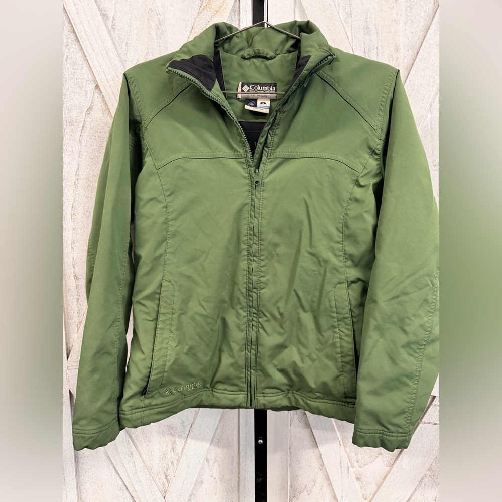 Columbia Green Performance Jacket with Stand-Up Collar